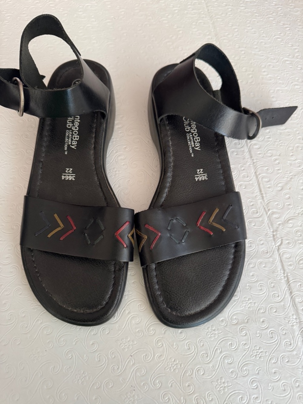 Black Leather with accents sandals